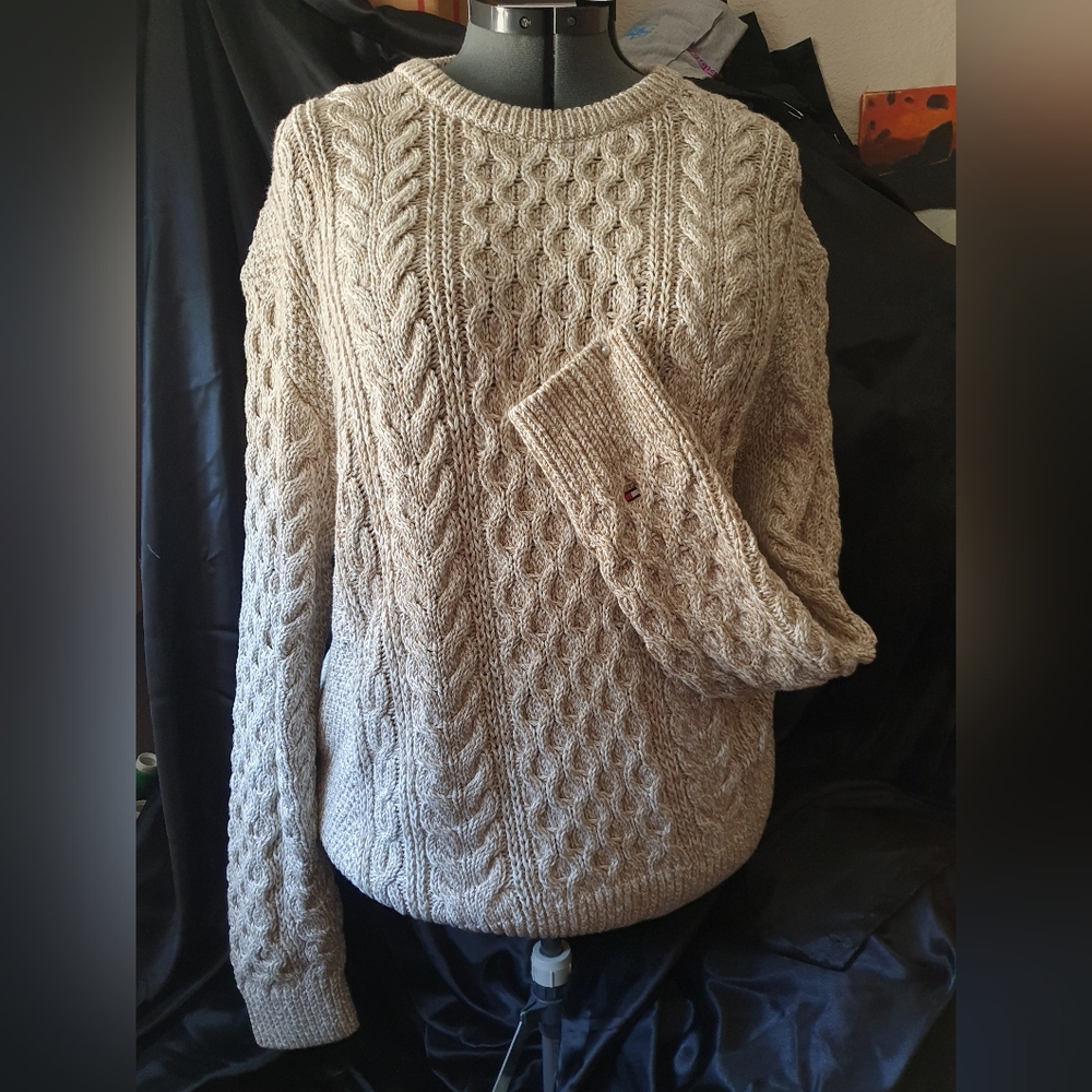 Tommy Hilfiger Beige Cable Knit Sweater
